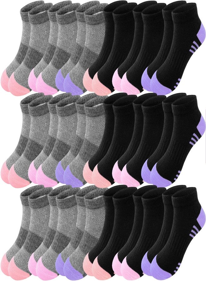 Bemeol Girls Socks 18 Pairs Ankle Socks for Girl Cotton Sports Athletic Running Low Cut Sock(10-14 Years) - Image 1